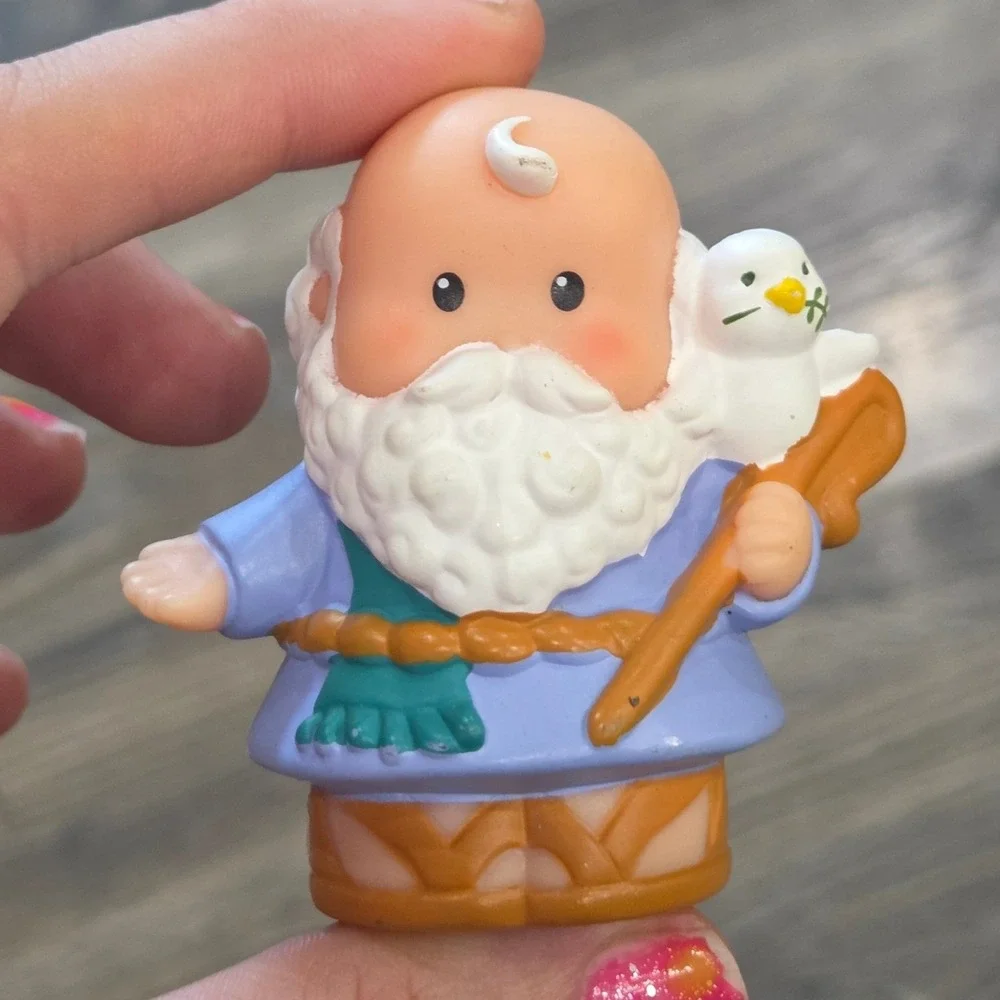 Fisher Price Little People Noah Noahs Ark Figure Blue White Vintage Collectible