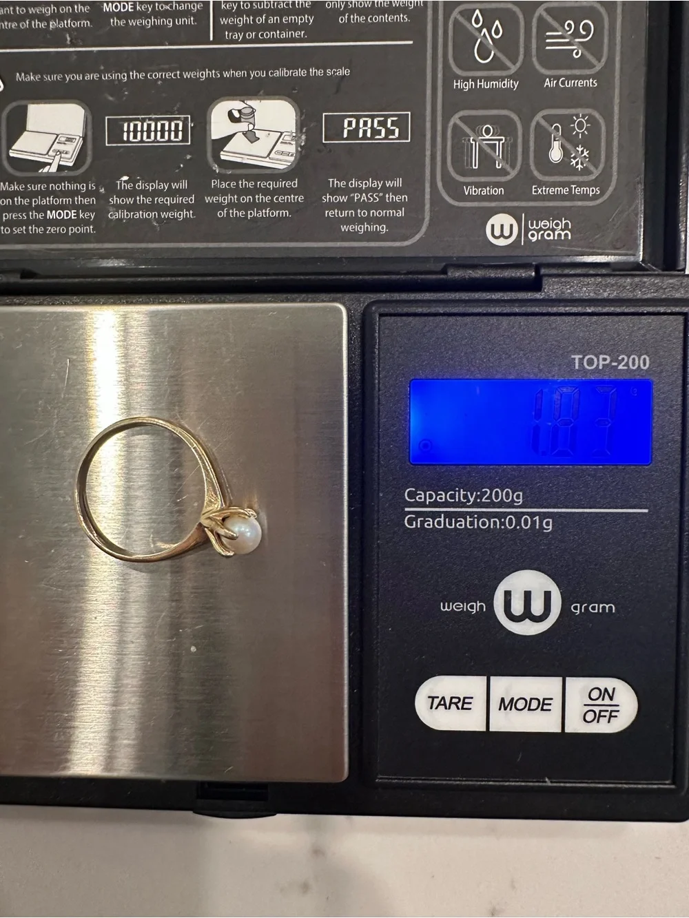 14k Yellow Gold Pearl Solitaire Ring