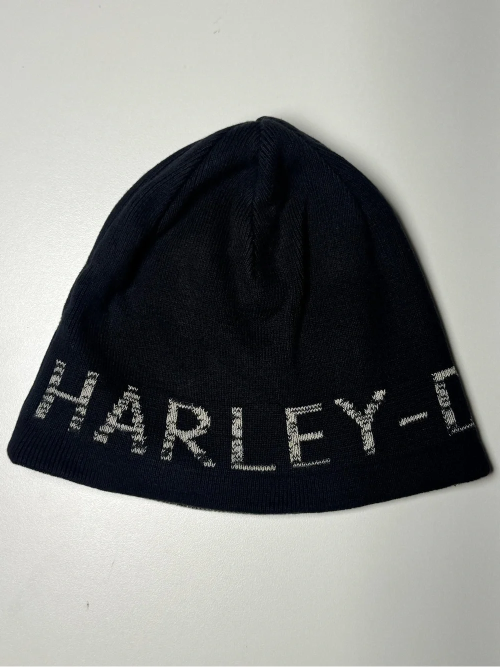 Harley-Davidson Black Beanie with Contrasting White Logo