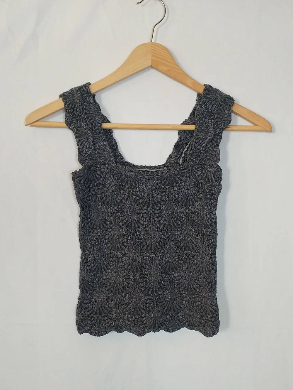 Free People Intimately Women's Charcoal Crochet Tank Top