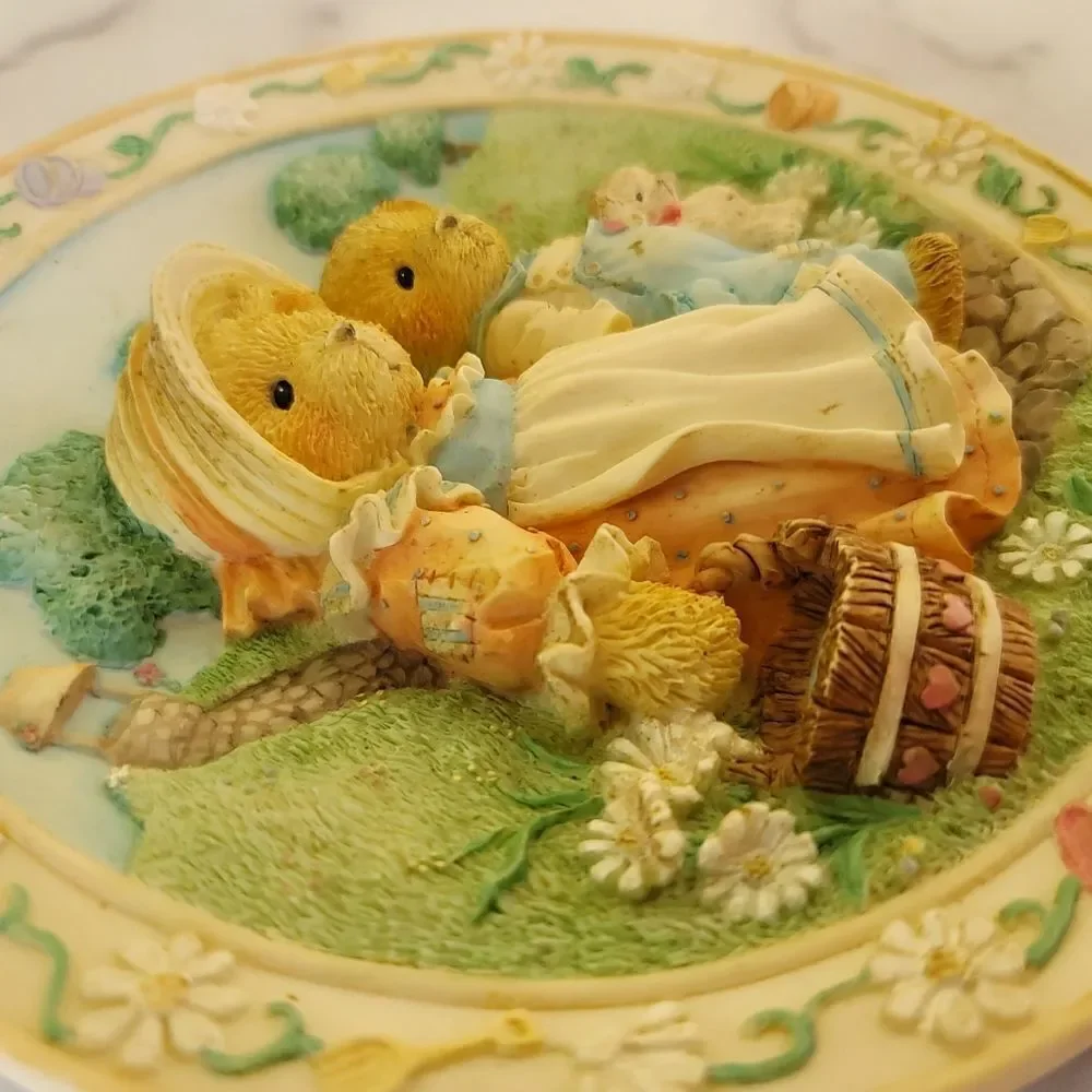 Cherished Teddies ceramic hanging wall art Jack & Jill friendship will never tum