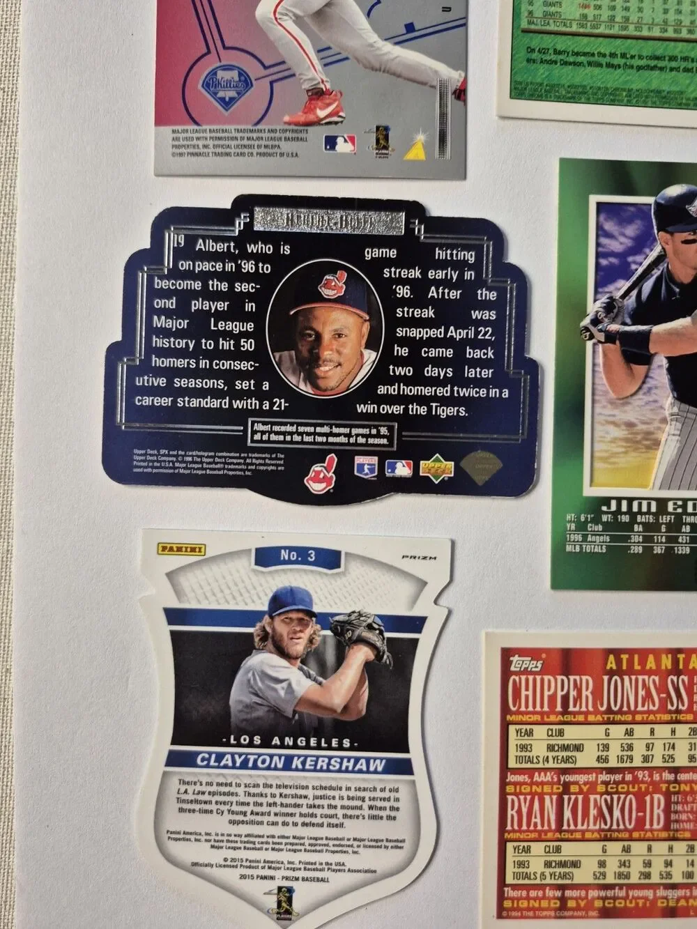 MLB Baseball Card Lot Barry Bonds Topps Chrome Clayton Kershaw Prizm Chipper...