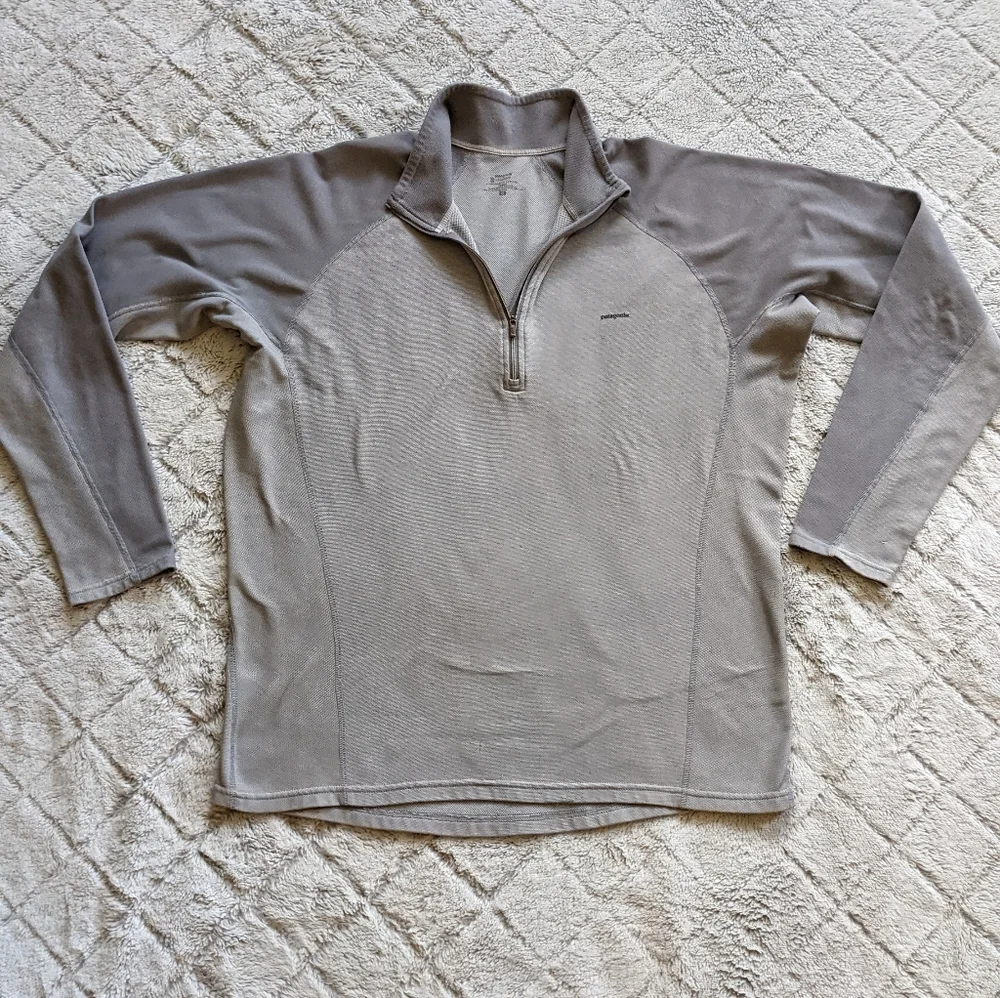 Vintage Patagonia Men's Light Gray 1/4 Zip Pullover