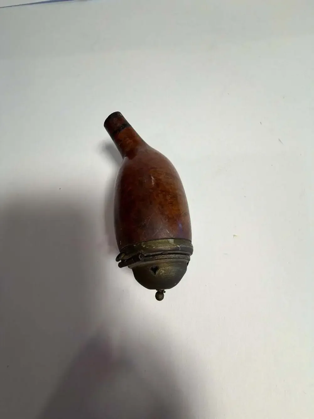 Vintage Hand-Carved Swiss Tobacco Pipe with Edelweiss Brass Inlay