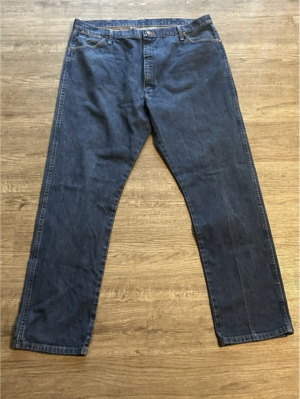 VTG Wrangler Jeans Mens 42x32 Dark Blue Denim Western Cowboy Cut Rodeo 13MWZPW