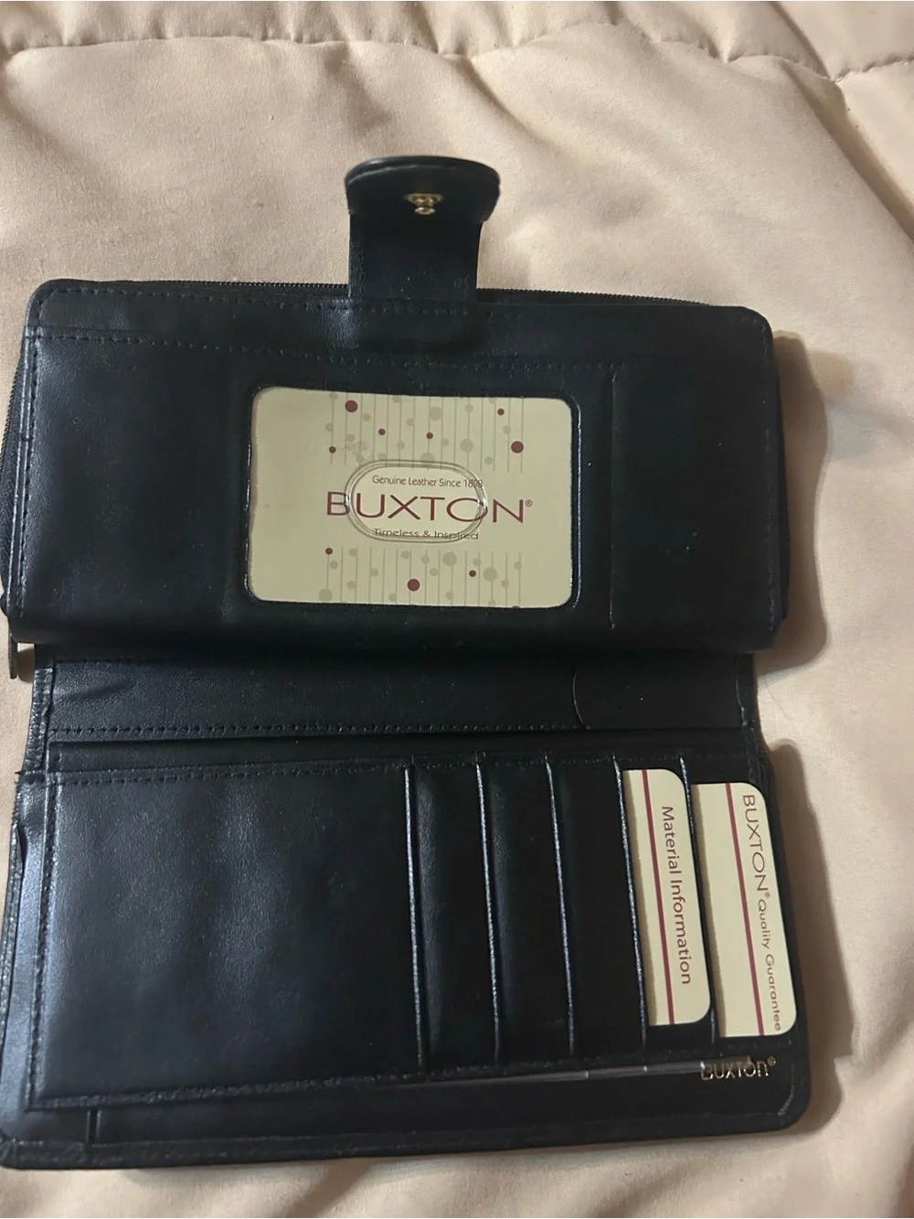 Buxton black leather
