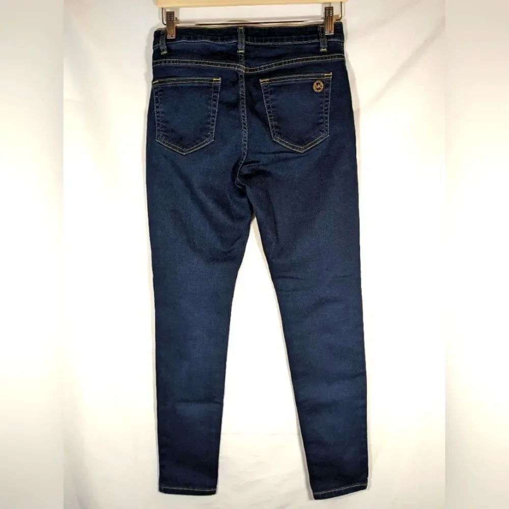Michael Kors Izzy Skinny Dark Wash Denim Mid Rise Jeans Size 6