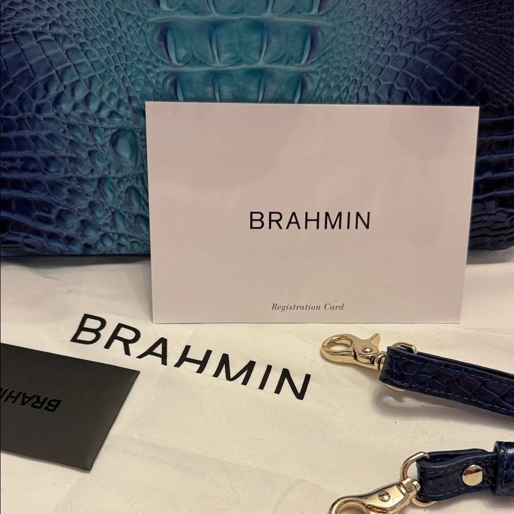 Brahmin Iridescent Blue Shoulder Bag