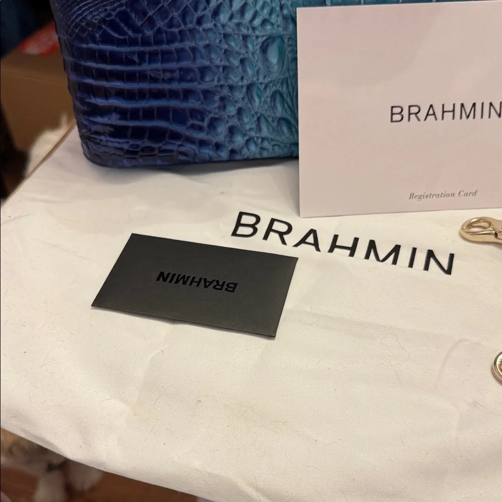 Brahmin Iridescent Blue Shoulder Bag