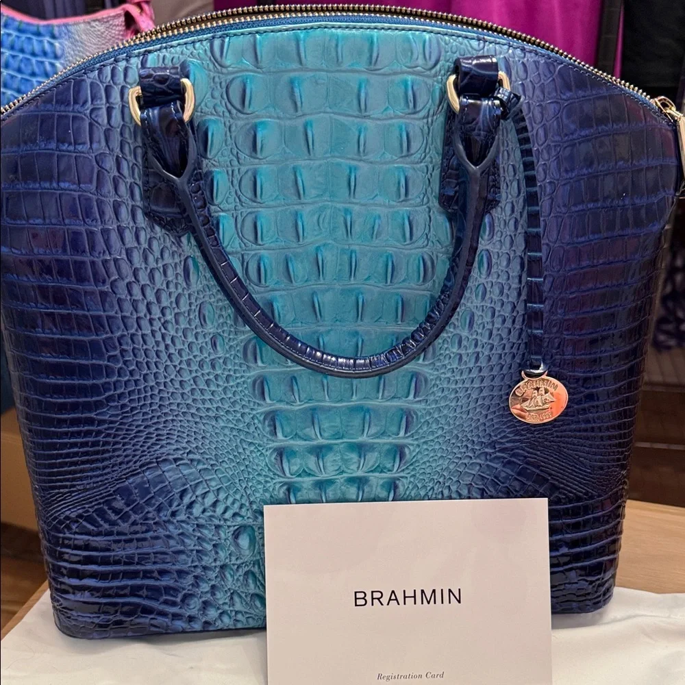 Brahmin Iridescent Blue Shoulder Bag