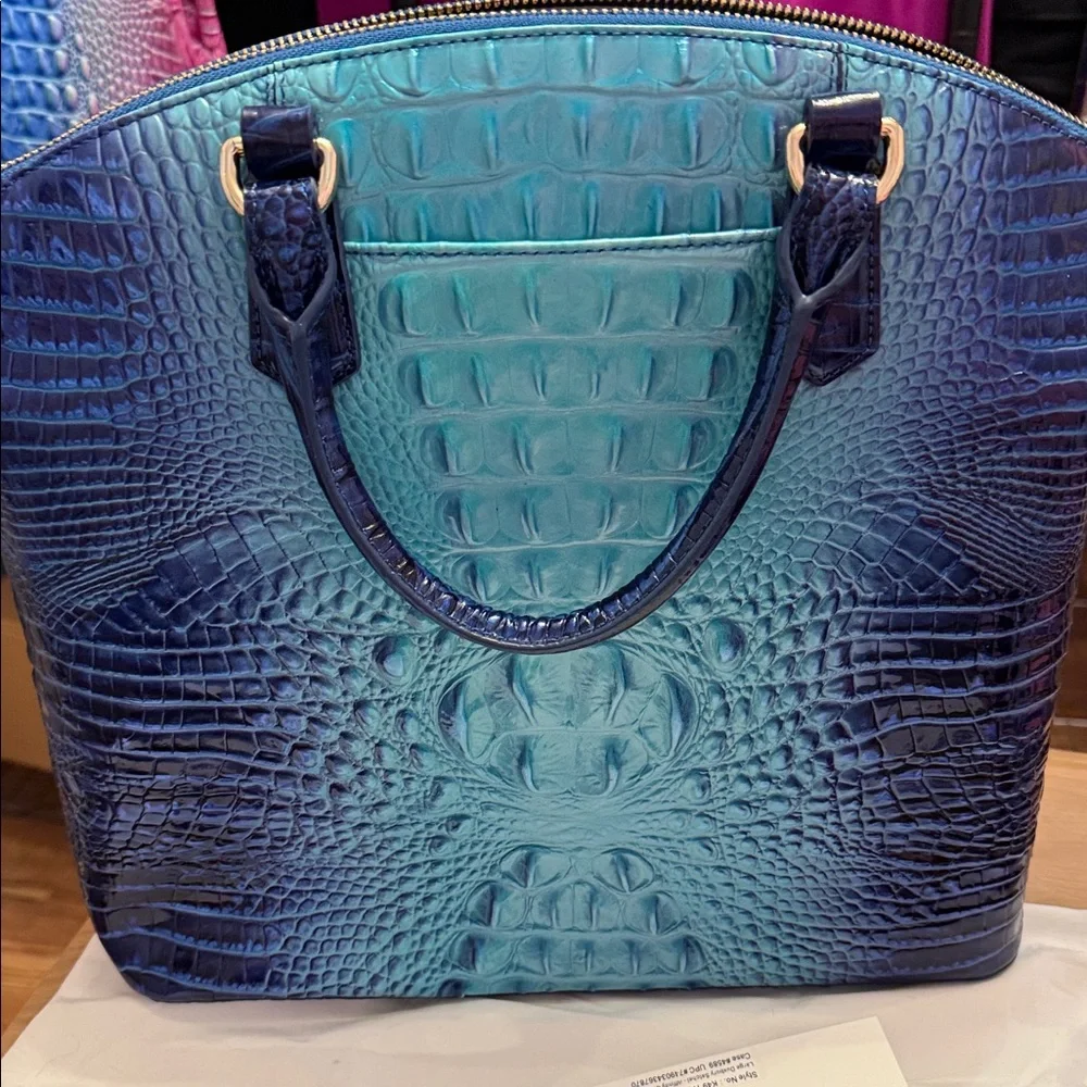 Brahmin Iridescent Blue Shoulder Bag