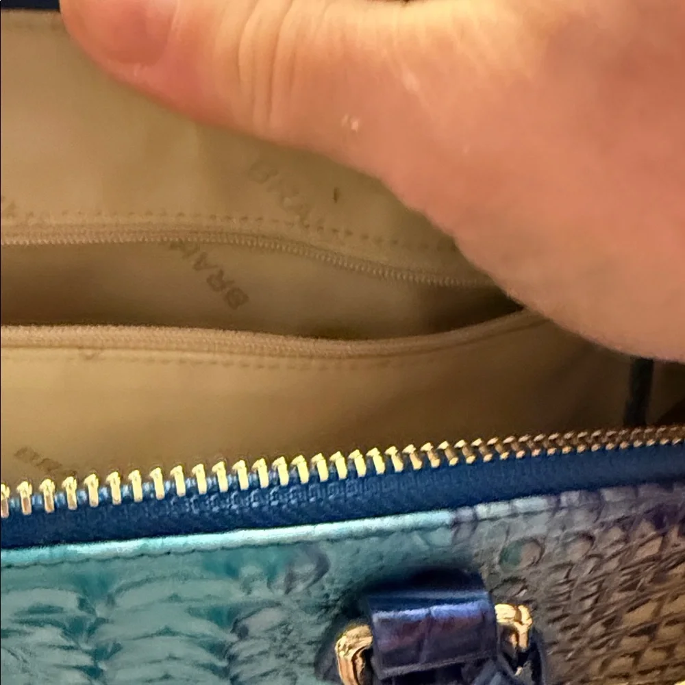 Brahmin Iridescent Blue Shoulder Bag