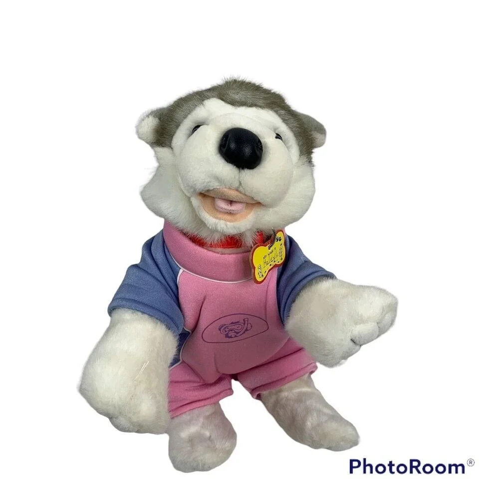 Build A Bear‎ Husky Malamute Eskimo Puppy Dog Plush Swimsuit Collar & Tag 17