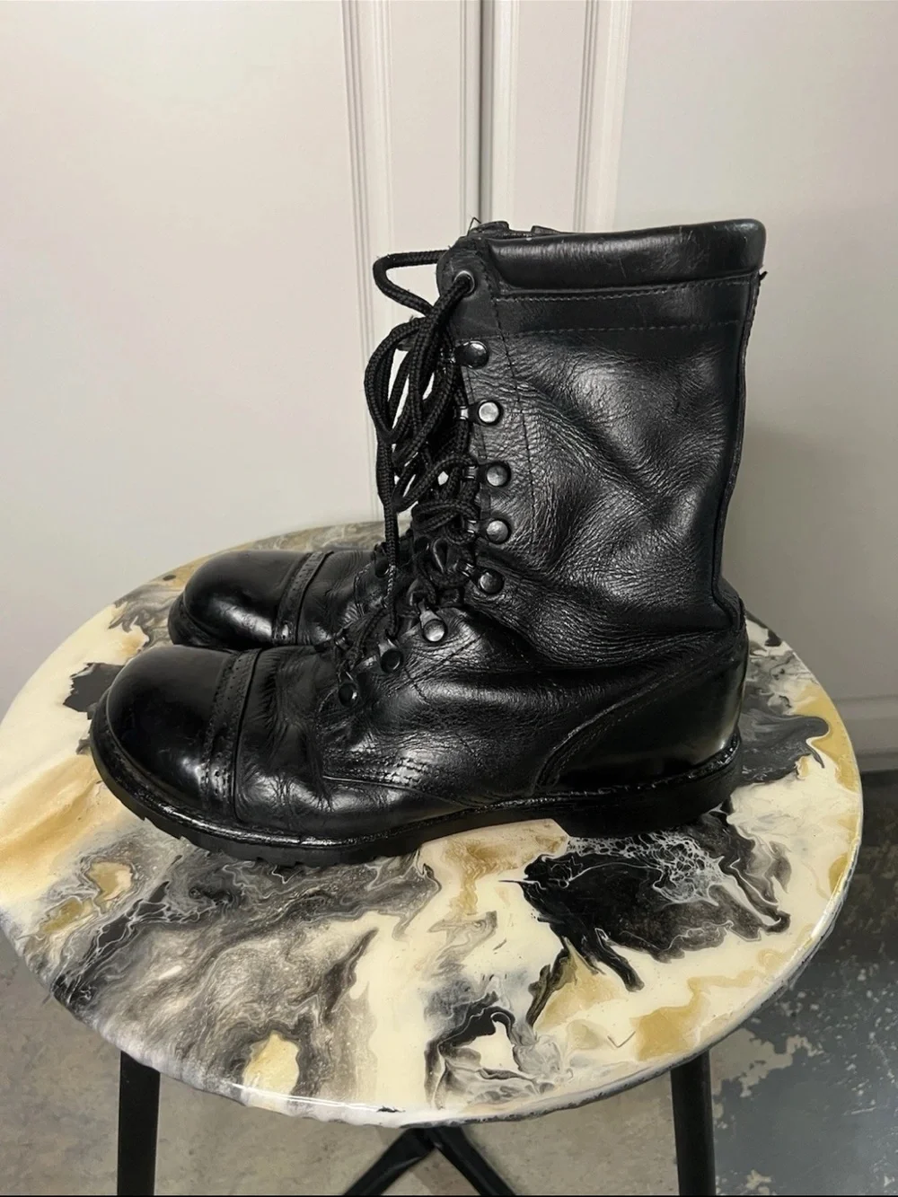 Vintage Corcoran 10” Field Boots Black Leather Made in USA