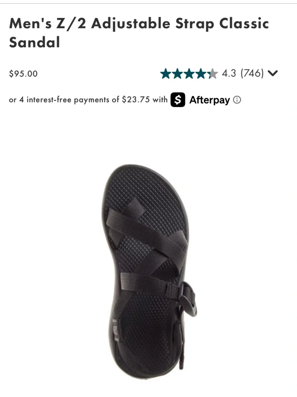 EUC Chaco Men’s Z2 black sandal, size 10