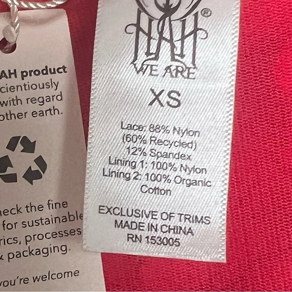 NWT $98 We Are HAH X Free People Spinster Reversible Bodysuit XS Siren Red Top
