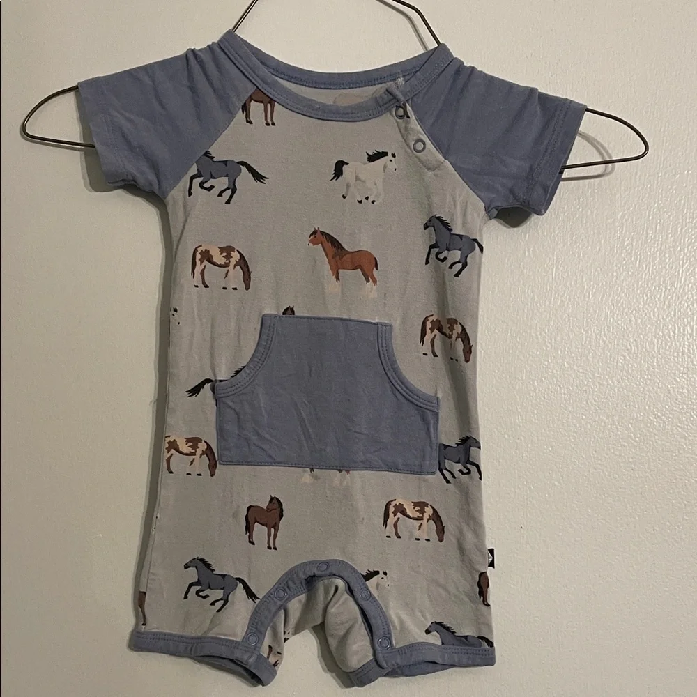 Kyte Horse Print Baby Romper 6-13 mo