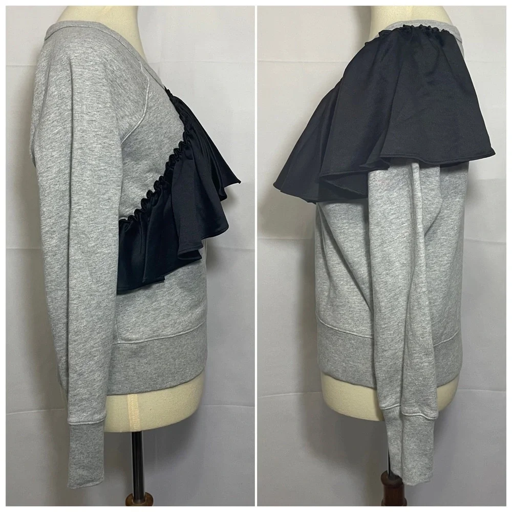 J. Crew Asymmetrical Ruffle Sweatshirt