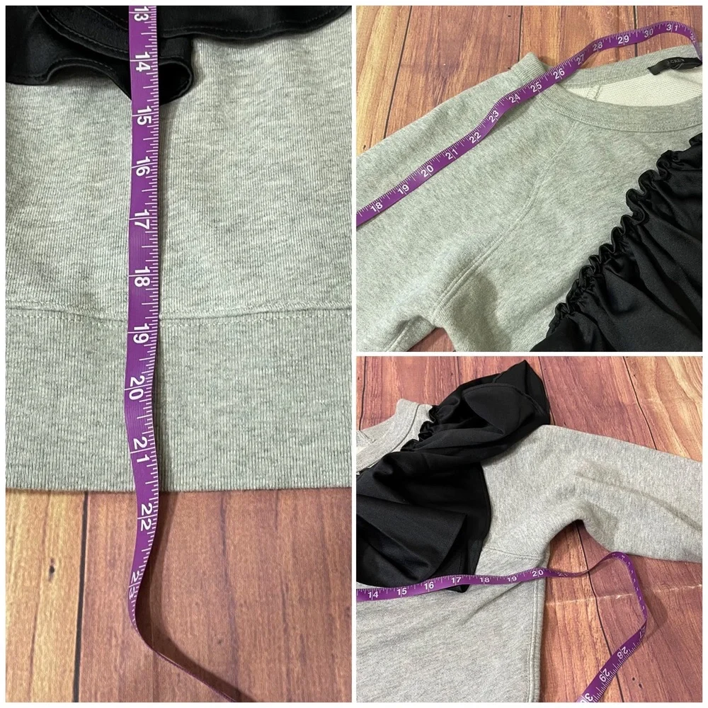 J. Crew Asymmetrical Ruffle Sweatshirt