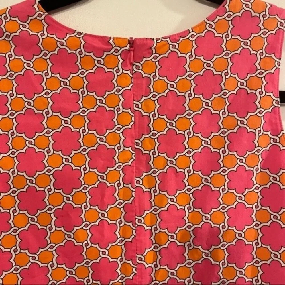 LANDS END | hot pink/orange A-line dress  size girls 14