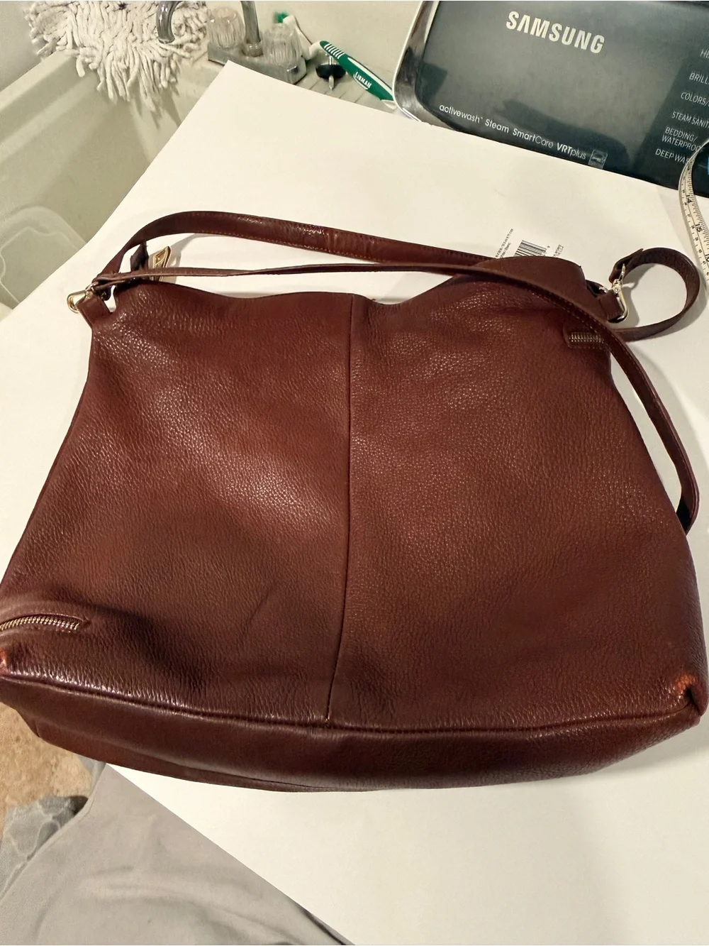 Kelsi Dagger Burgundy Leather Shoulder Bag