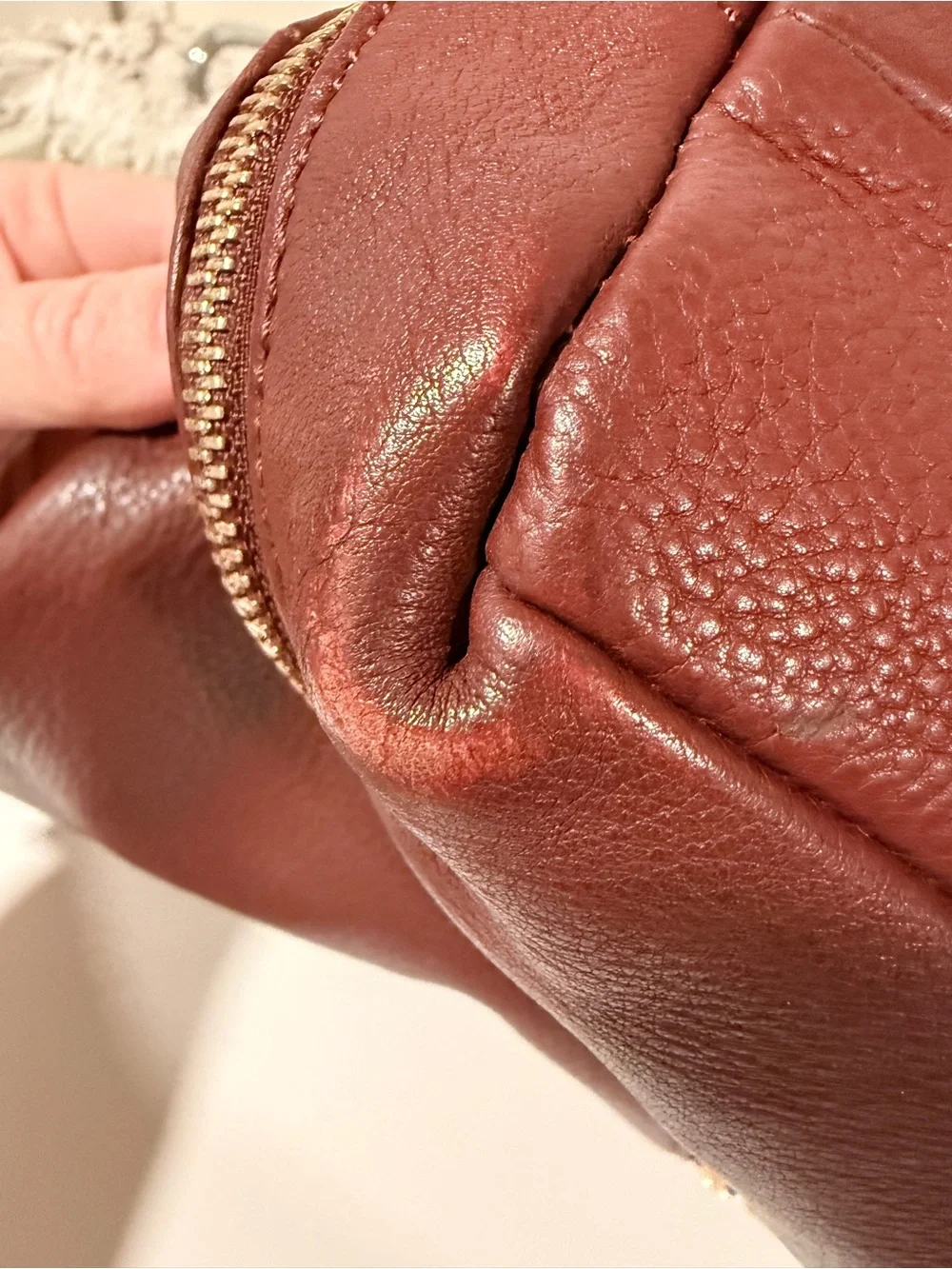 Kelsi Dagger Burgundy Leather Shoulder Bag