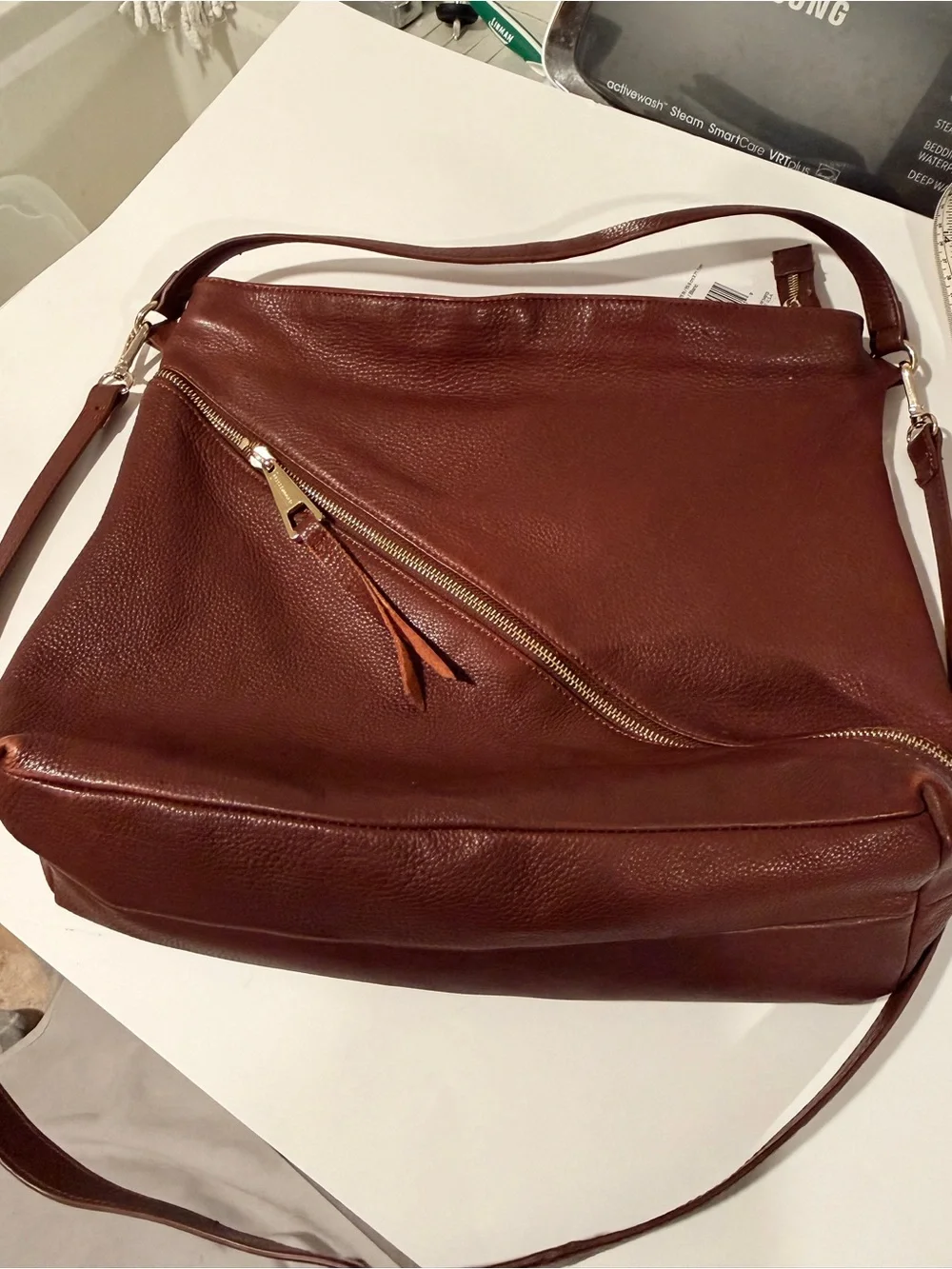 Kelsi Dagger Burgundy Leather Shoulder Bag