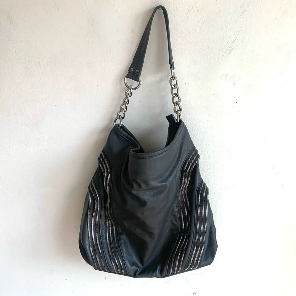 Olivia + Joy Slouchy Hobo Zipper Detail Shoulder Bag