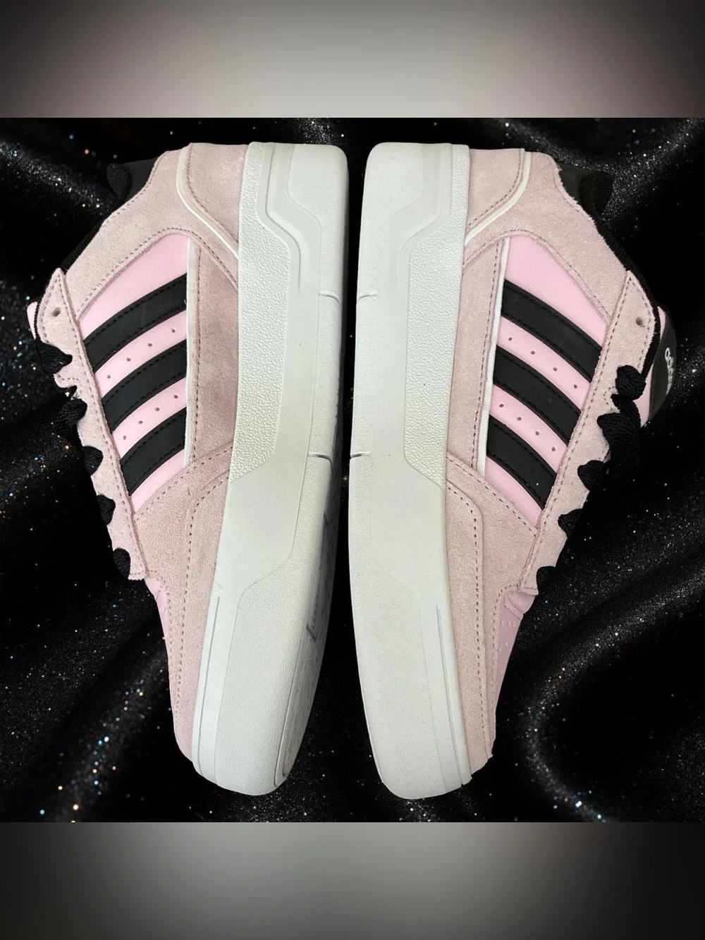 adidas Women's Low-Top Pink and Black Platform Sneaker