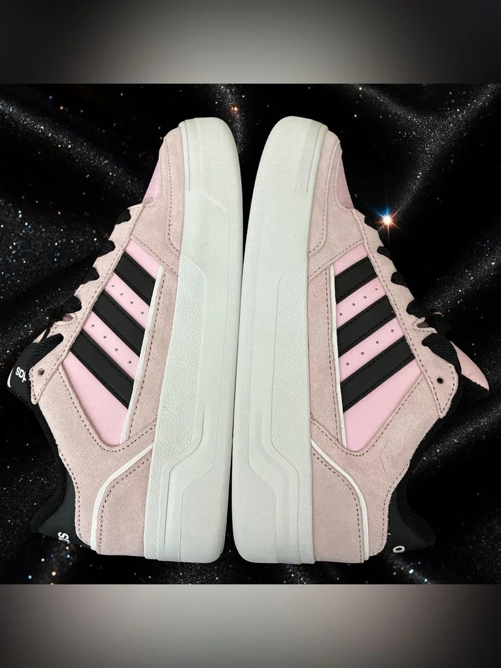 adidas Women's Low-Top Pink and Black Platform Sneaker