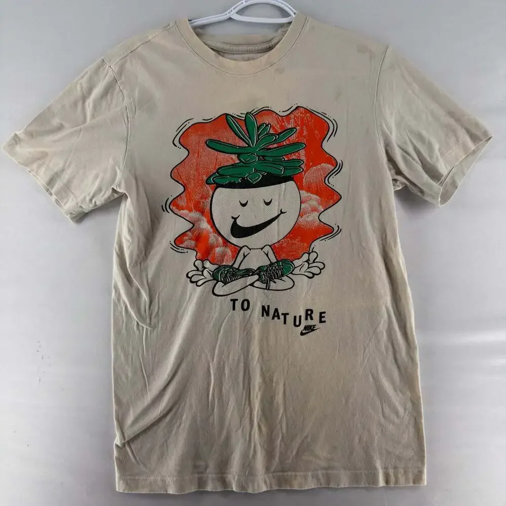 0918 Nike 'To Nature' Graphic T-Shirt Beige (stains near collar)