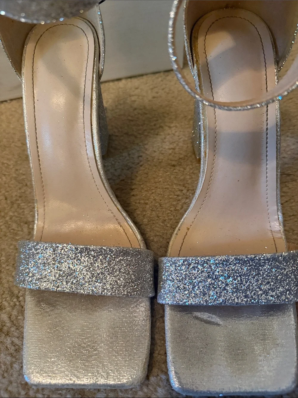 Steve Madden silver glitter