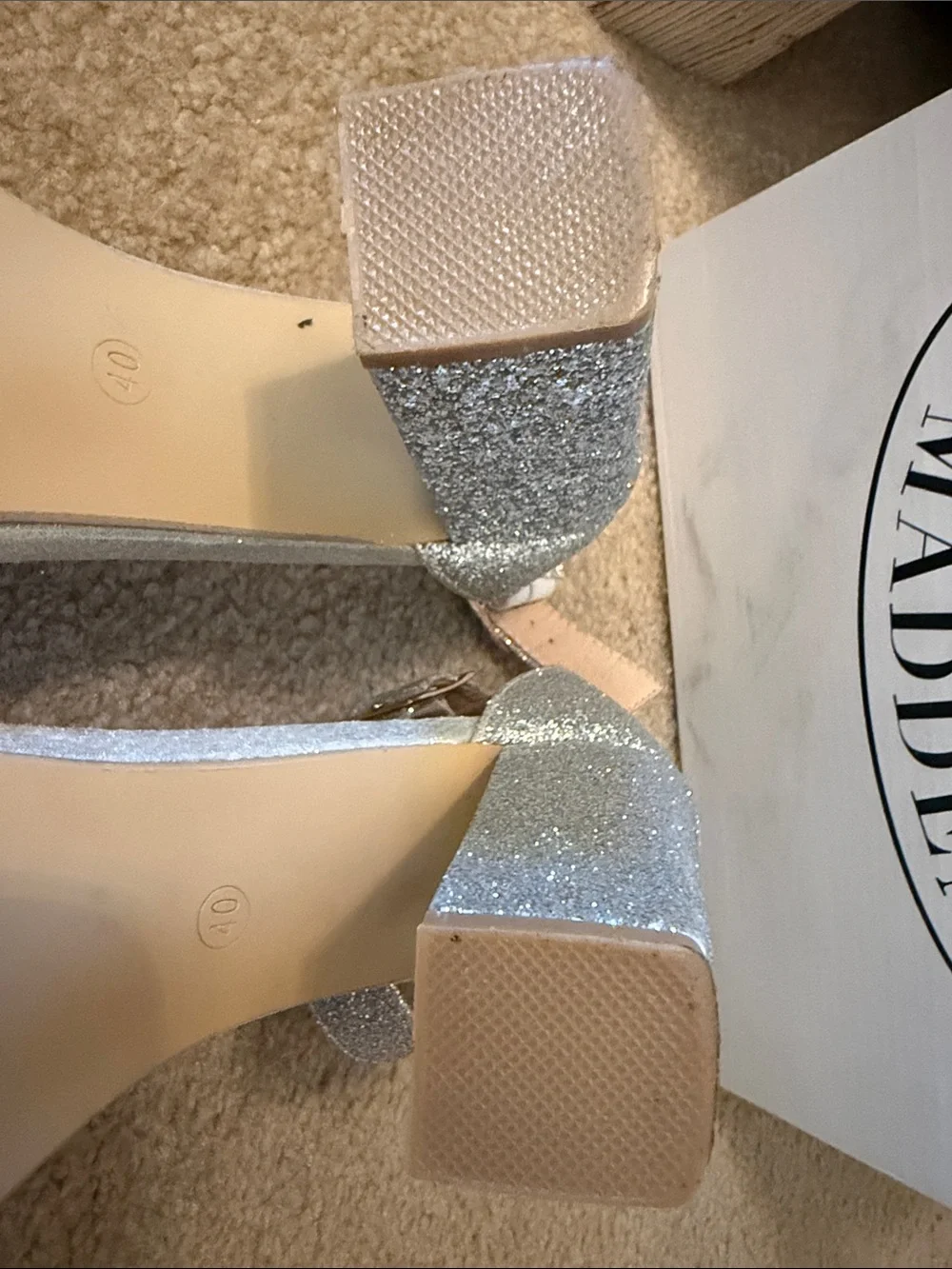 Steve Madden silver glitter