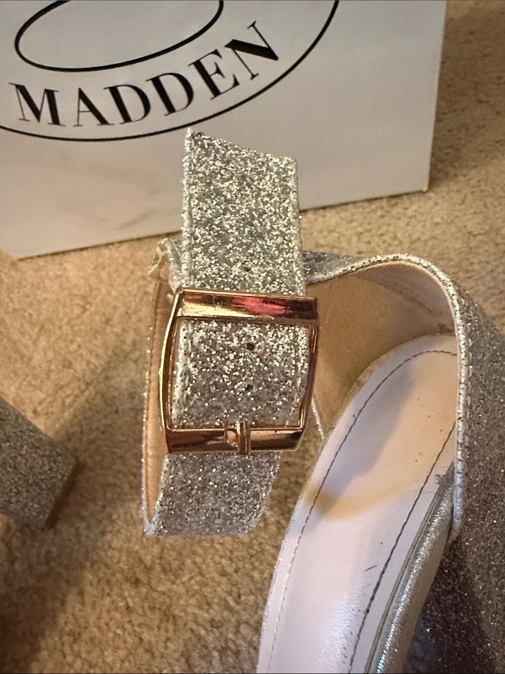 Steve Madden silver glitter