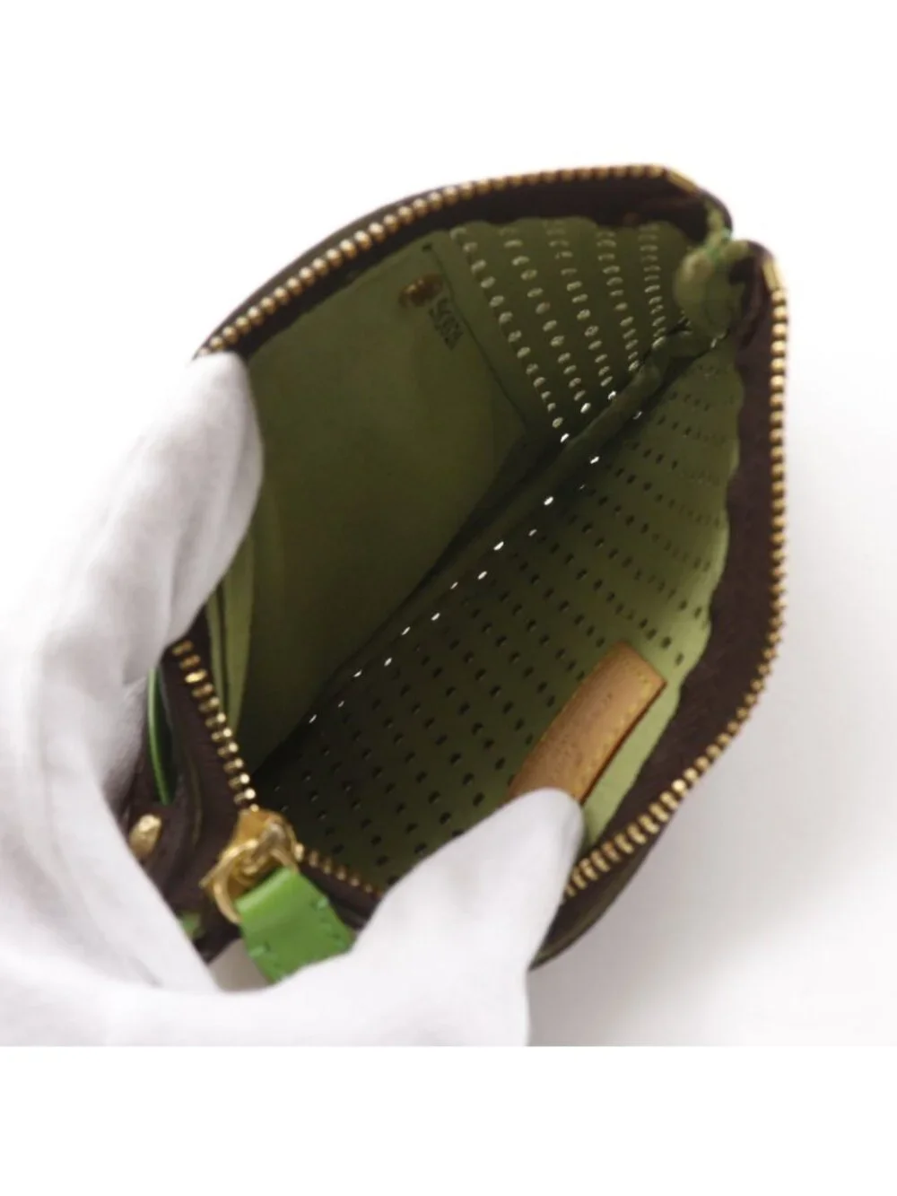 Louis Vuitton Pochette Pratt Monogram Perfo Canvas Vert Brown Pouch