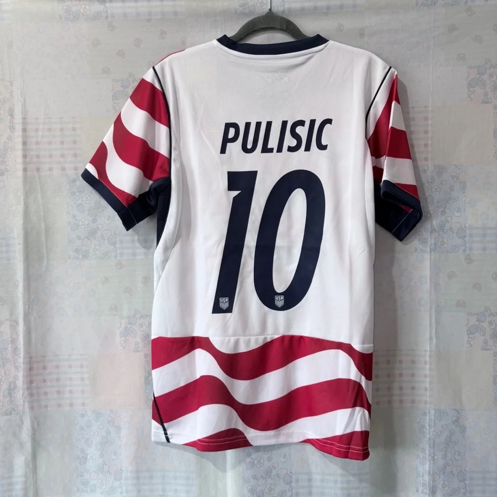 Nike USA Red and White Men's Soccer Jersey #10