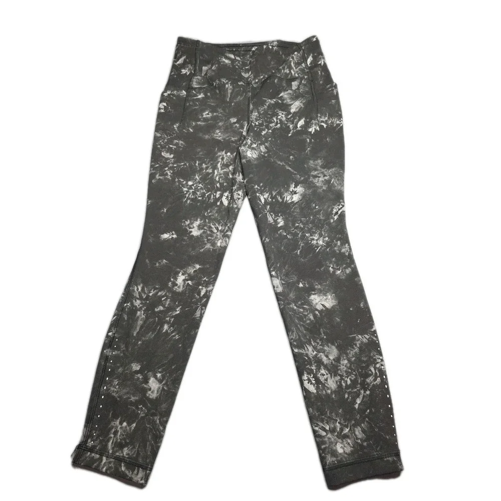 Lululemon Leggings Wunder Train HR 25'' Tie Dye Gray Training Athletic Sz 6