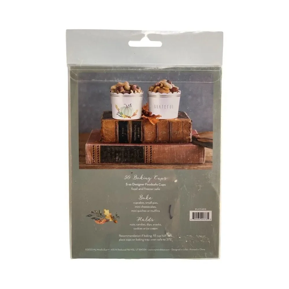 50 Count Fall Grateful Fall Harvest Thanksgiving Cupcake Liners New in Box