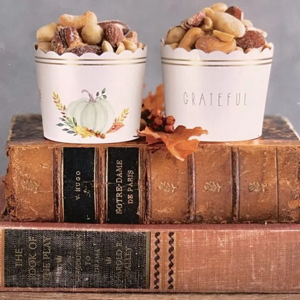50 Count Fall Grateful Fall Harvest Thanksgiving Cupcake Liners New in Box