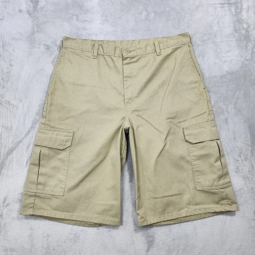 Vintage Dickies Shorts Mens 36 Beige Cargo Utility Skate Baggy Workwear Casual
