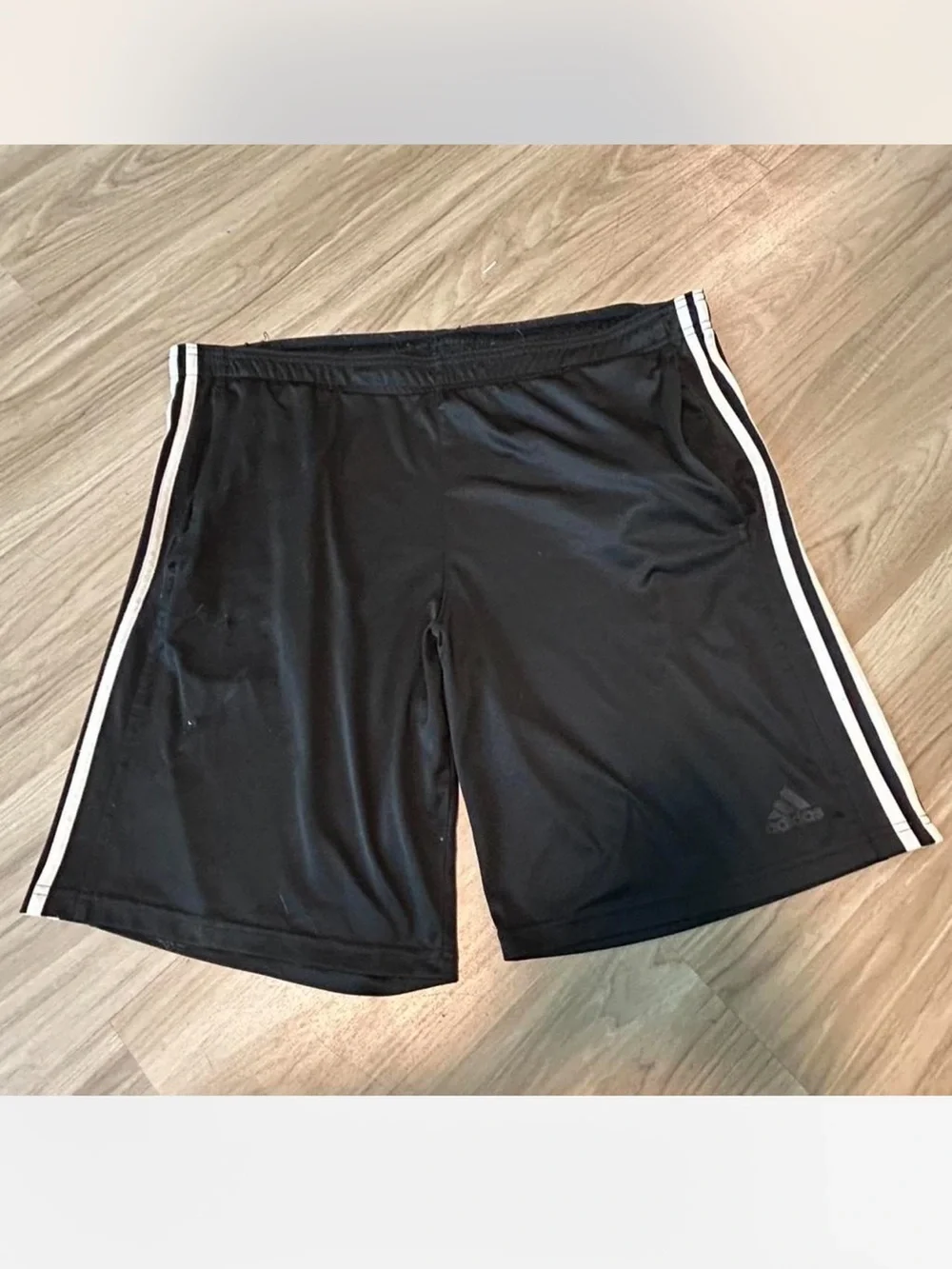 Adidas Men's 3-Stripes Athletic Shorts Black White Regular Fit Size M