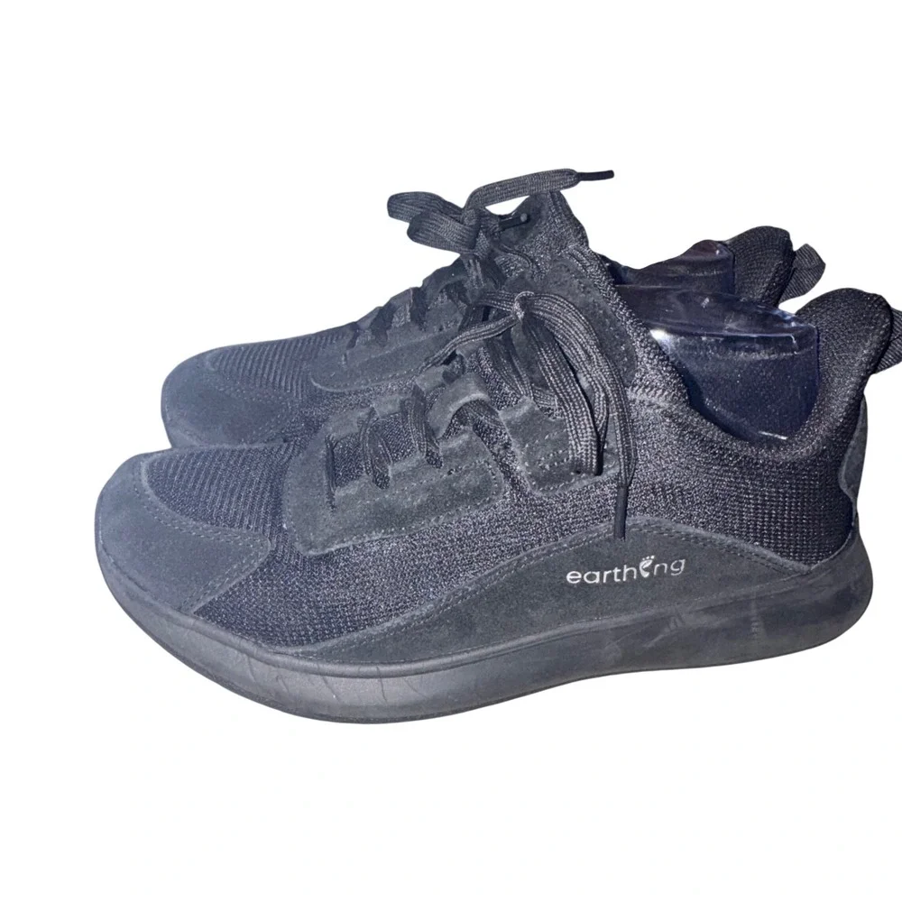 Earthing Sedona Grounding Barefoot Sneakers Black Knit Women's US 8.5 EU 39