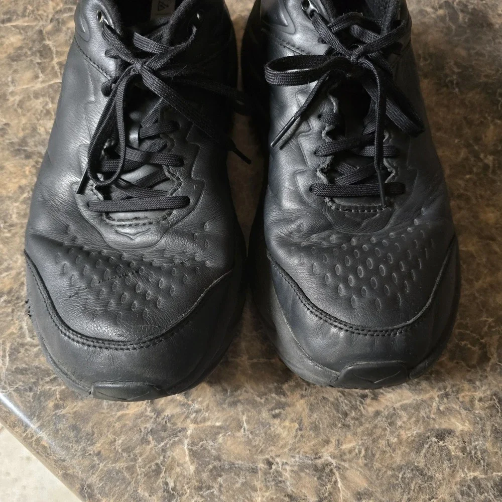 Hoka Sneakers Mens 14 Bondi SR Leather Black Lace Up Casual Comfort Everyday