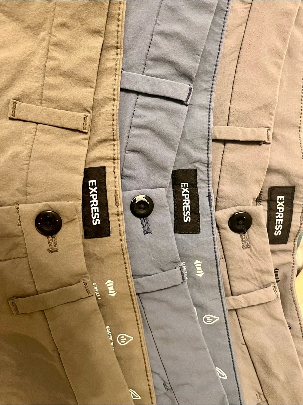 Express Men’s Slim Chino Shorts- Grey, Blue, Army Green