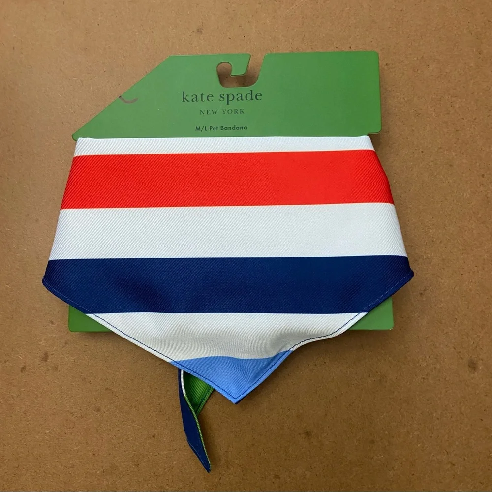 NWT Kate Spade Pet Bandana - Red, White, Blue  M/L