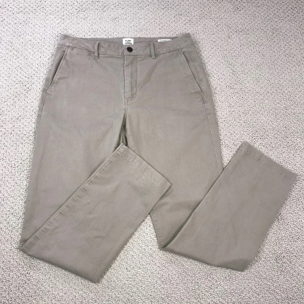 Flint and Tinder 365 Pant Straight Fit khaki brown Chinos Mens 33x32