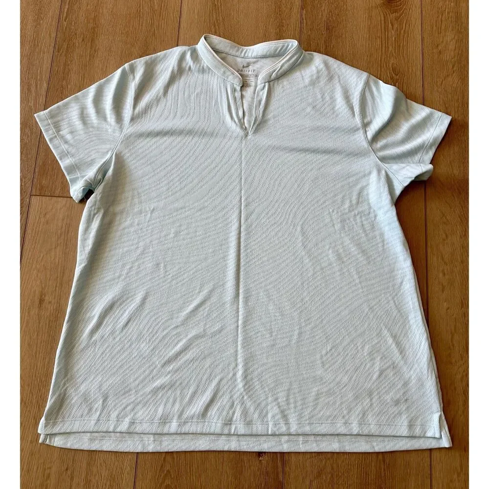 Women's Nike Dri-Fit Golf Polo Shirt Short Sleeve Light Blue XXL EUC!