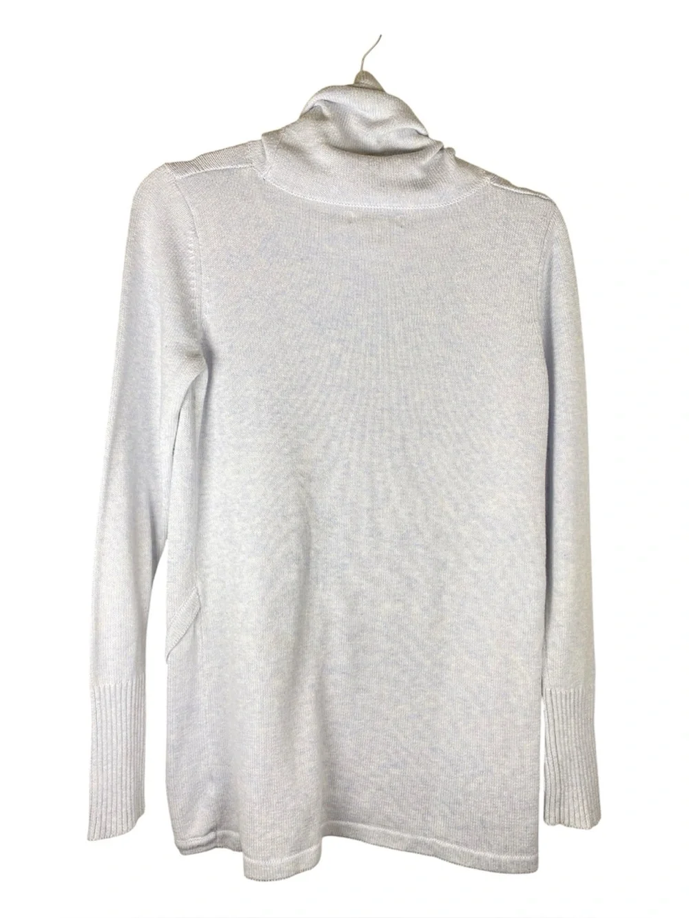 DAKINI ANTHROPOLOGIE Funnel Neck Tulip Hem Tunic Sweater Light Blue S