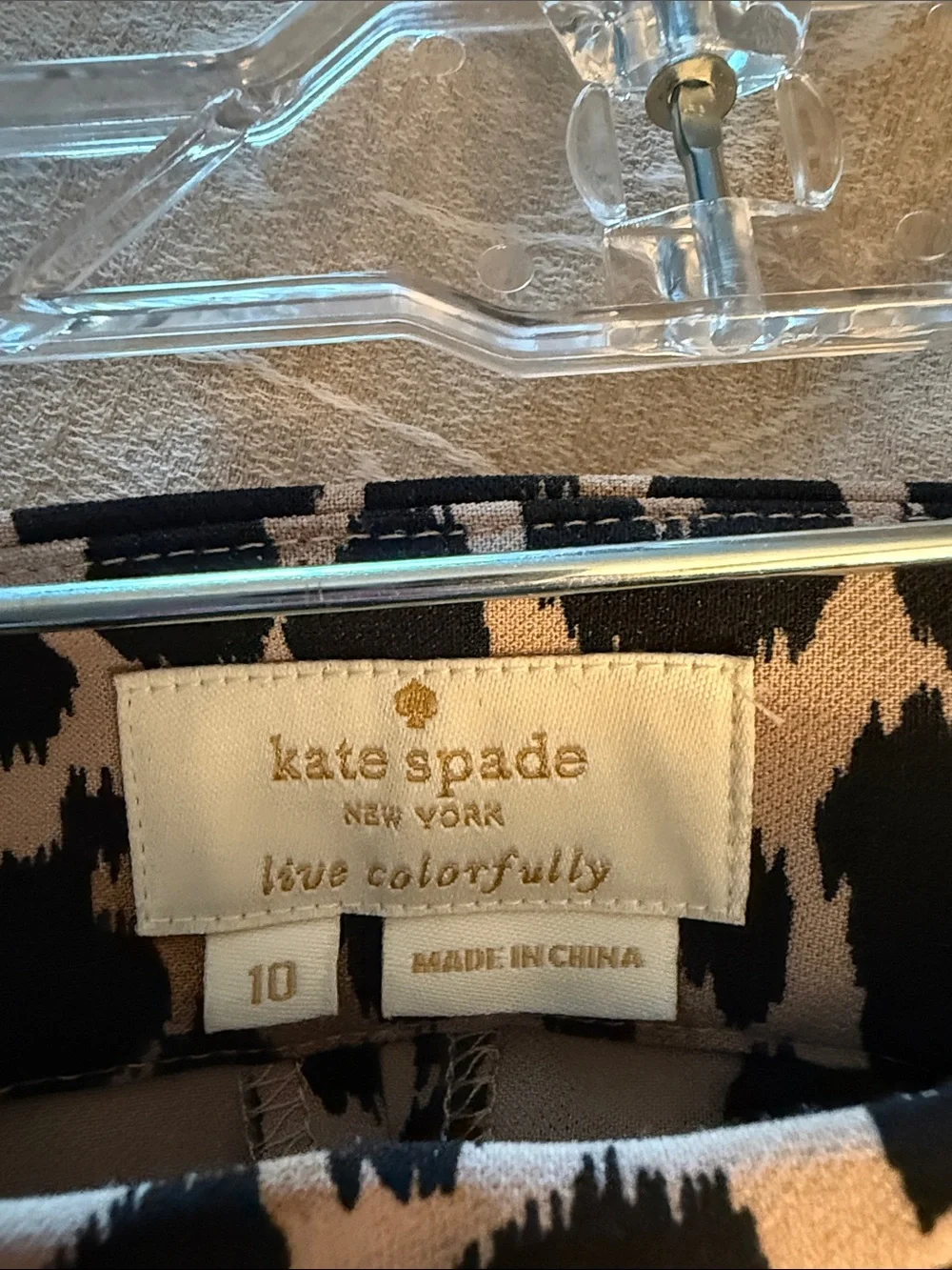 kate spade Leopard Print Stretch Trousers - Tan & Black