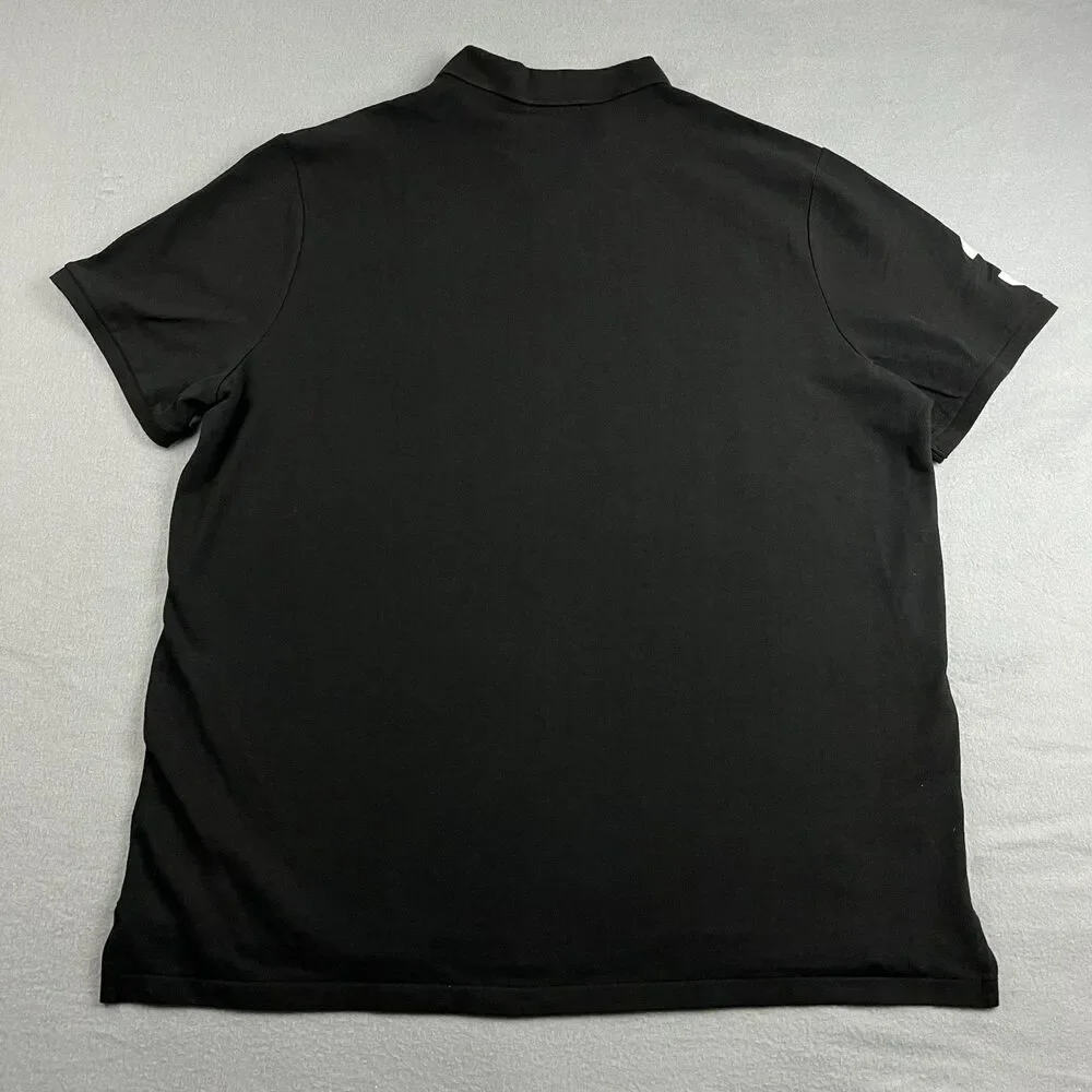 Polo Ralph Lauren Big Pony Mesh Cotton Polo Shirt Black Short Sleeve Men's XXL